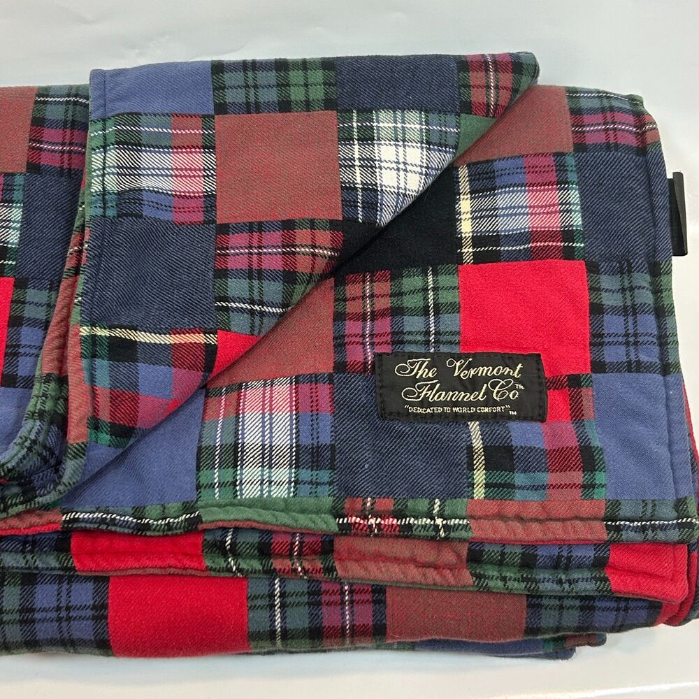 Vermont Flannel Co. Organic Cotton Plaid Camping Blanket 59x71 Cozy
